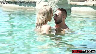 Milf And Babe Toy For Friend's Cock Poolside?