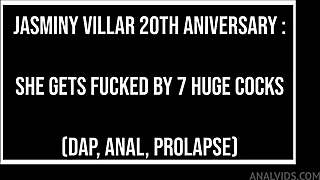 EBONY JASMINY VILLAR'S 24TH ANNIVERSARY 7ON1 DAP ANAL PROLAPSE WITH DIRTY TALK
