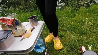 stepmom vacation sex tape compilation with dirty outdoor foot play