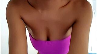 teasing lover in kitchen curves flashing hot