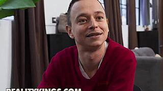 Lilly Mays sneaks Jordi away for sneaky sofa fuck while friend games 🎮🍑🔥