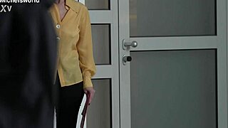 Slave wife flashes braless downblouse in public as submissive secretary.
