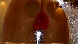 Appetizing Ass Girl Fun in Shower with Pink Dildo!