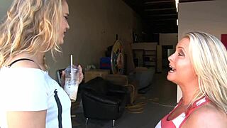 Mia Vallis and lesbian friend finger shaved pussies out
