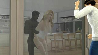 sims 4 anniversary blonde wife cheats with black monster cock