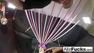 Crazy Blonde Clown Lesbians Rip Clothes For Strip Club Fuck