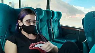latina slut deepthroats monster cock on bus before creampie fuck!