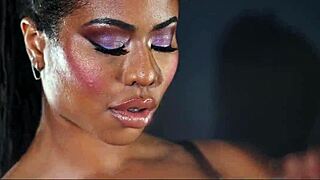 hey, kira noir's ebony ass oiled up for huge cock pounding