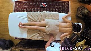 Pounded Teen Receives Masseuse's Hot Cum Load