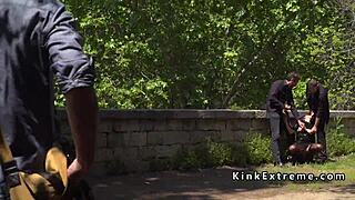 Spanish Hottie Public Gangbang