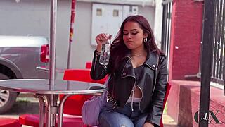 colombian teen 18+ babe i flashed my big natural tits then rode stranger cock public bar bathroom risky cum on tits