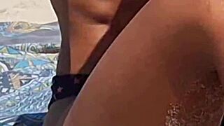 so hot at beach i strip bikini and flash tight pussy 😈🏖️