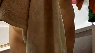 Step-sis showers unaware of my voyeur stare wet dream fuck tease