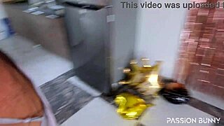 birthday girl deepthroats hard then squirts gagging on cock short version