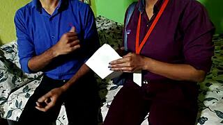 Office manager bangs coworker hard on valentine week with dirty hindi audio creampie moaning