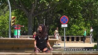 Spanish Hottie Public Gangbang