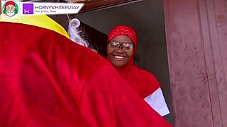 african ebony santa delivers big cock gifts bent over doggystyle on christmas homemade