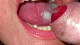 Fill My Mouth With Cum! Sloppy Deepthroat Facial Swallowing