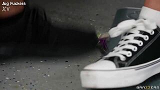 Gypsy Rose Gags on Cock Chokes Squirts in Socks Gear Shift Fuck Facial