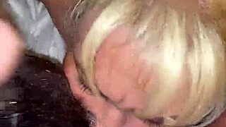 Blonde Milf Struggles with Massive Black Cock Deepthroat