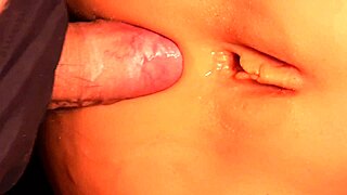 double penetration stretches her shaved fuck doll pussy and asshole wide