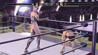 lady x pins evil rose in femdom furry rumble domination lesbian lezdom