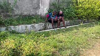outside sideways pounding big black cock feels amazing