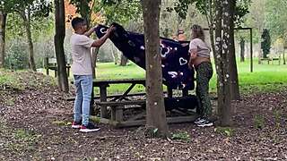 stepmom caught fucking outdoors by son tattooed milf