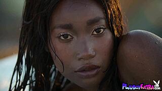 Bombastic Ebony Teen 18+ Mimi Desuka Strips Clothes Rips Off Revealing Sweaty Black Pussy Outdoor With Big Natural Tits