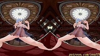 Hentai Suisei dances erotically in immersive vr180 3d hololive animation