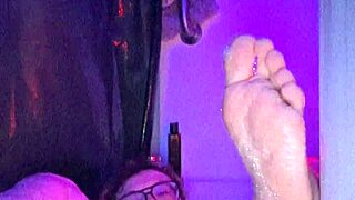 bath time gropes my boypussy clit with toys, watch this trans muscle play
