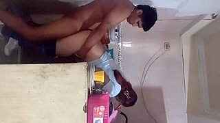 neighbors rip clothes for kitchen fuck before hubby catches them