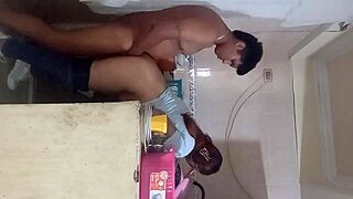 neighbors rip clothes for kitchen fuck before hubby catches them