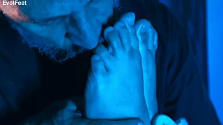 up close sniffing artemis' sweaty nylon feet toes and soles