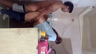 neighbors rip clothes for kitchen fuck before hubby catches them
