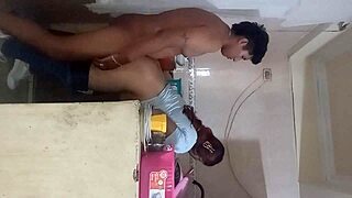 neighbors rip clothes for kitchen fuck before hubby catches them