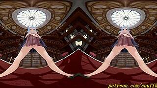 Hentai Suisei dances erotically in immersive vr180 3d hololive animation