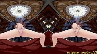Hentai Suisei dances erotically in immersive vr180 3d hololive animation
