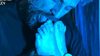 up close sniffing artemis' sweaty nylon feet toes and soles