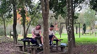 stepmom caught fucking outdoors by son tattooed milf
