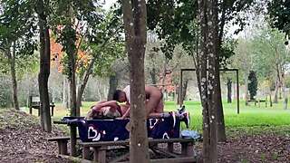 stepmom caught fucking outdoors by son tattooed milf