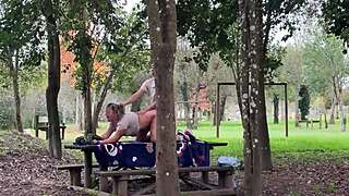 stepmom caught fucking outdoors by son tattooed milf