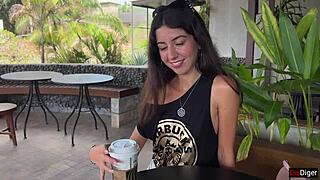 blowjob in public toilet and cumwalk after starbucks