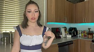 Tiny maid with big tits, don't you need this raise right now?