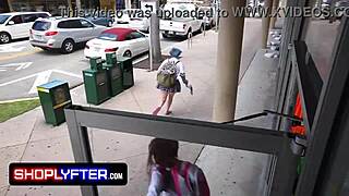 Nicole Luva's hairy pussy gets fucked deep by friend during shoplift distraction