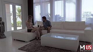 why does lily beg stepdad and son for old young threesome fuck