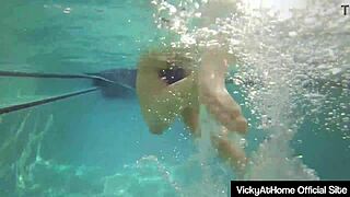 milf vicky vette and teal conrad lick pussy by pool