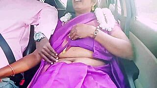 car sex dirty talks with indian saree housewife