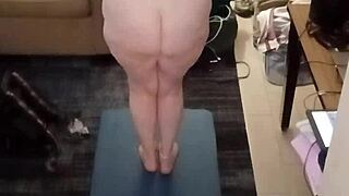 hot milf with big natural tits does naked yoga