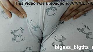CAMELTOE PUSSY PEEK IN PAJAMAS FROM CURVY BBW SOLO!
